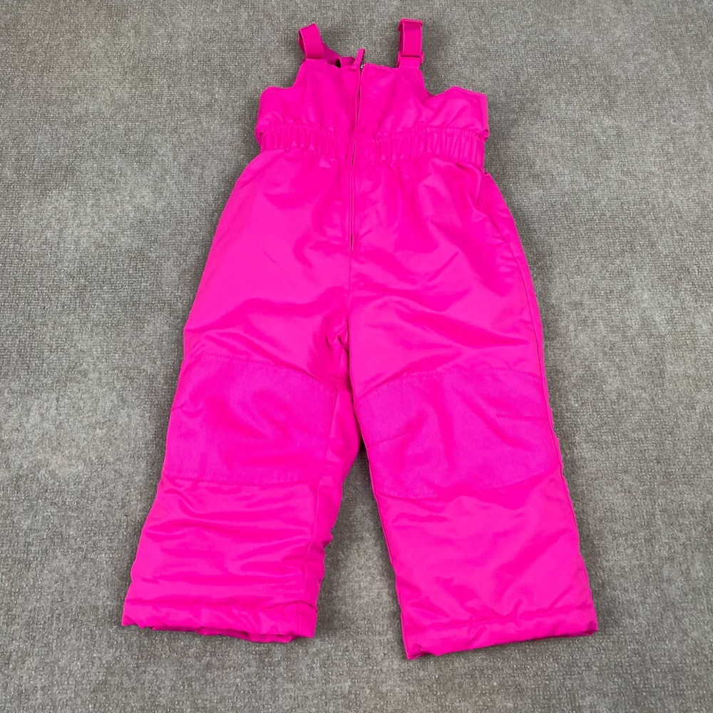 Healthtex Baby Toddler Girls Snow Ski Overalls Bib Pants 3T Pink Strap Zip Front